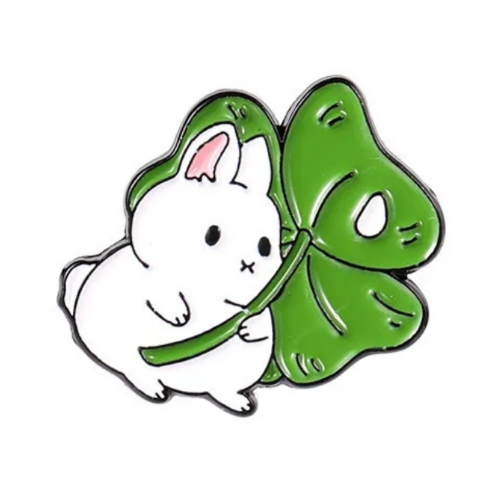 🍀 Lucky Clover Bunny Pin